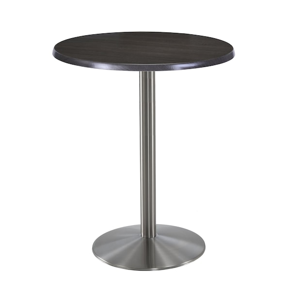 42" Tall OD214 Stainless Steel Table Base 22" Diameter 30" Diameter Charcoal Top